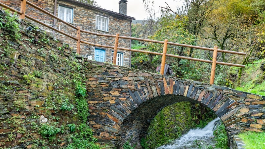 Amazing schist houses of Piodao in Serra da Estrela, Portugal
