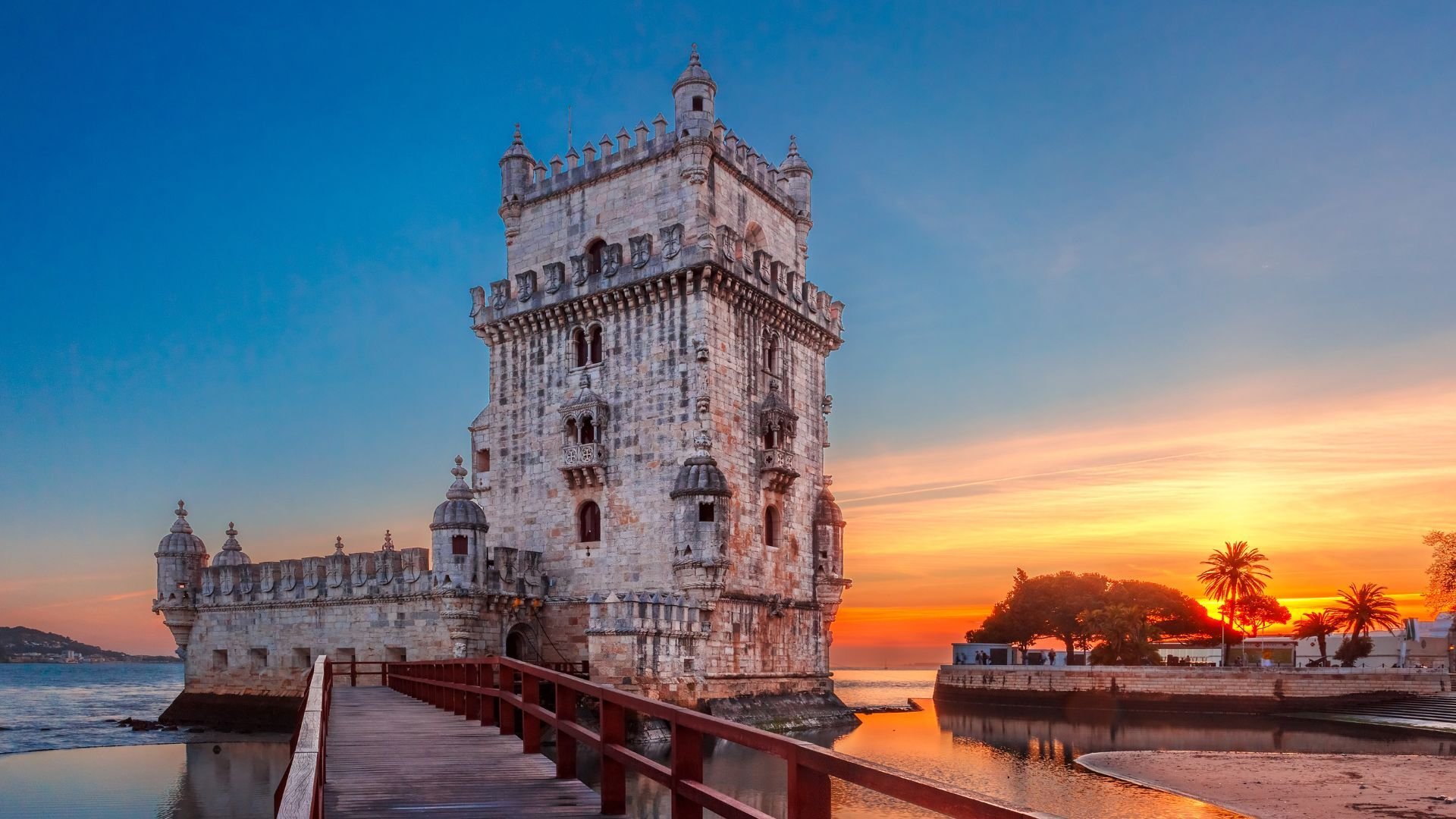 Belem Tower in Lisbon at sunset, Portugal
