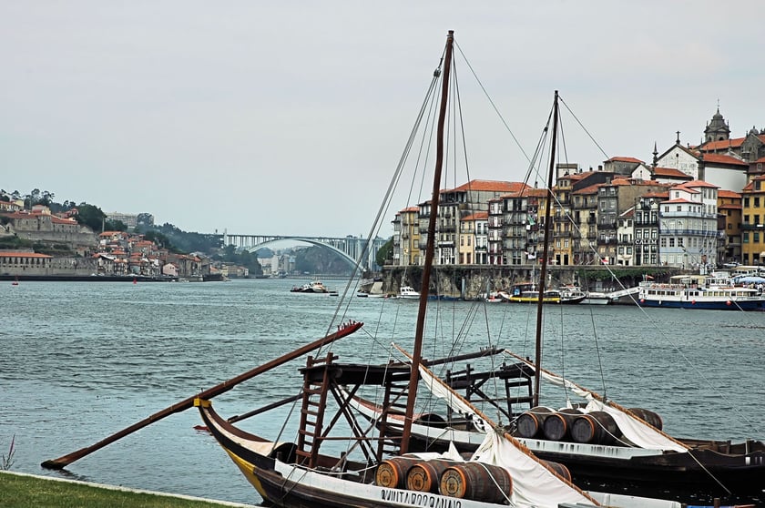 Overlooking Douro River and Porto's Riverside