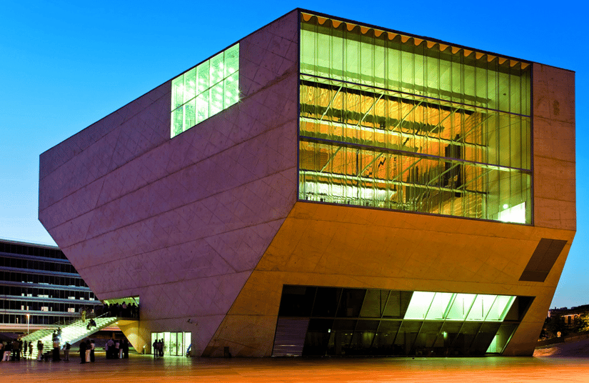 Casa da música in porto at night