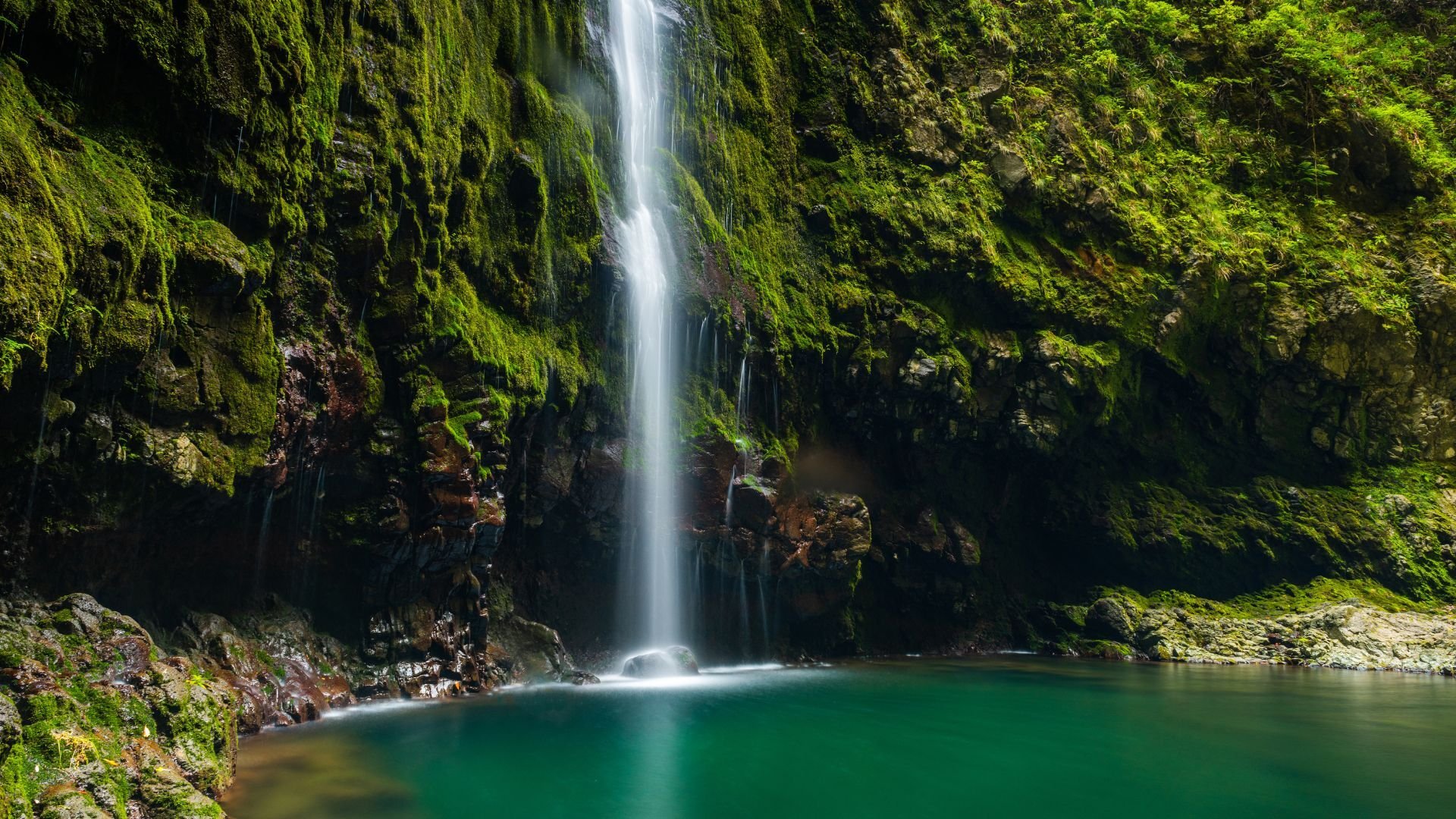 Caldeirao Verde Natural Waterfall in Madeira Portugal Island