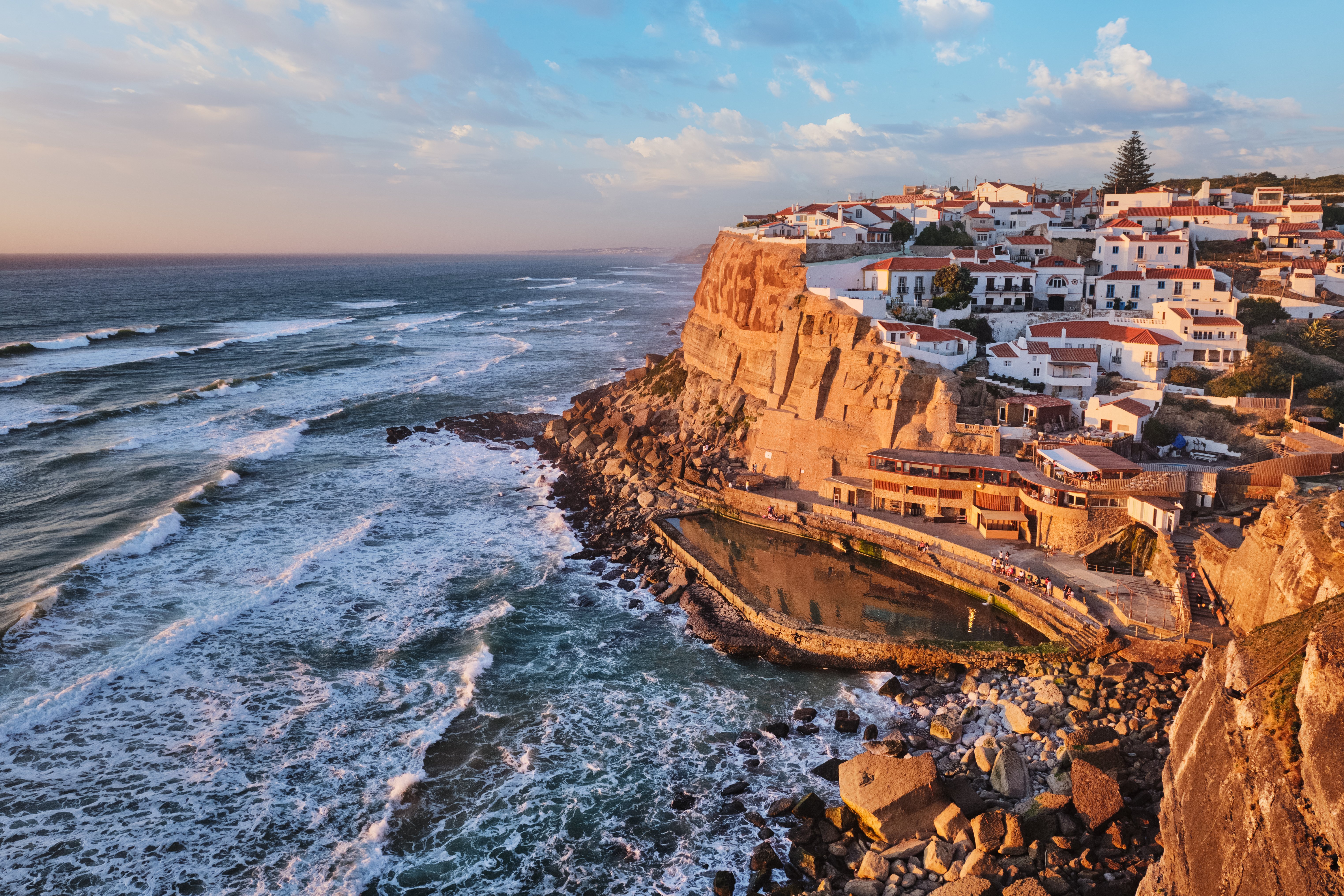 Scenic view of the seaside village of Azenhas do Mar, Portugal